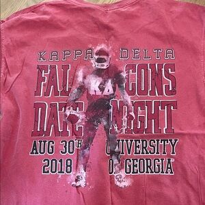 Comfort Colors UGA Kappa delta Atlanta falcons date night Red Graphic Pocket Tee